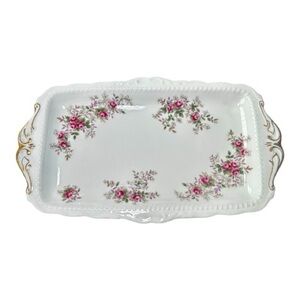 Vintage Royal Albert Flora Lavender Rose With Gold Accents, Sandwich Plate/Tray